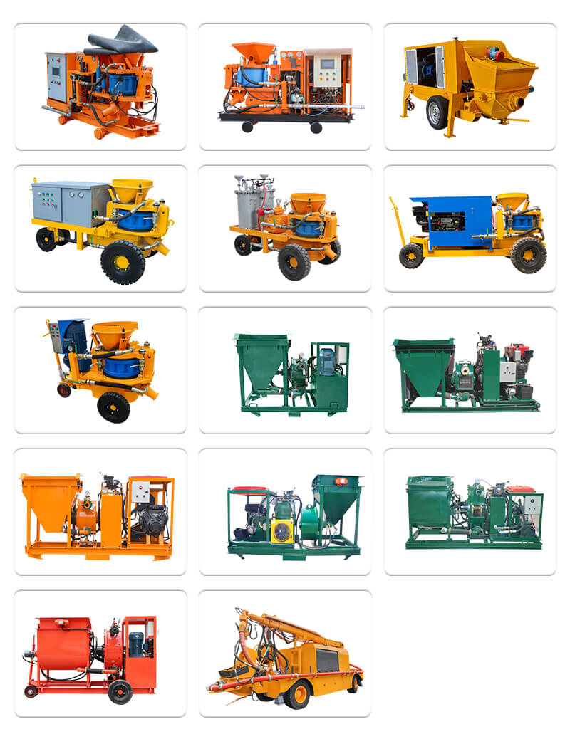 GEC series shotcrete equipment has developed a full series of dry-mix shotcrete equipment and wet-mix shotcrete equipment, with output from 1.5m3/h to 9m3/h, electric motor, diesel engine, and air motor are available options for customization.